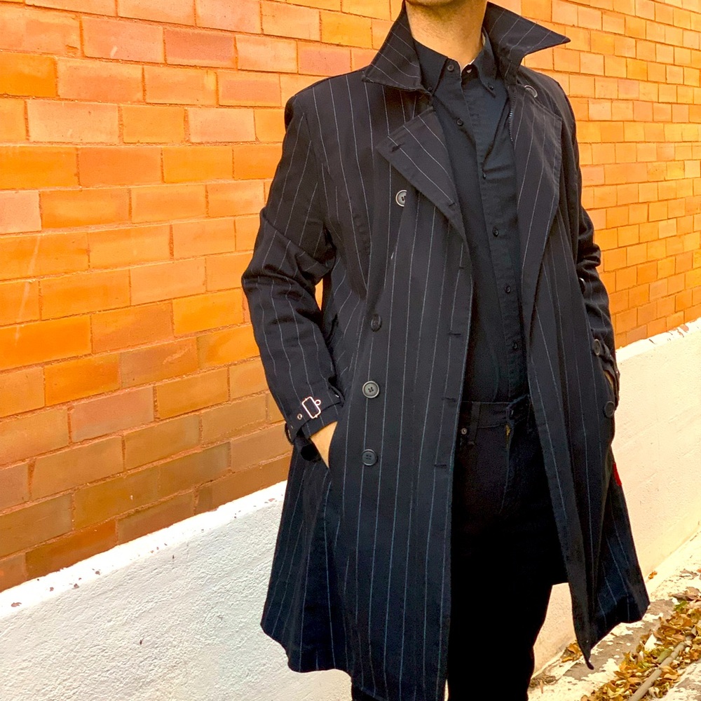 Tripp NYC pinstripe trench Men’s Size 38R women’s XL